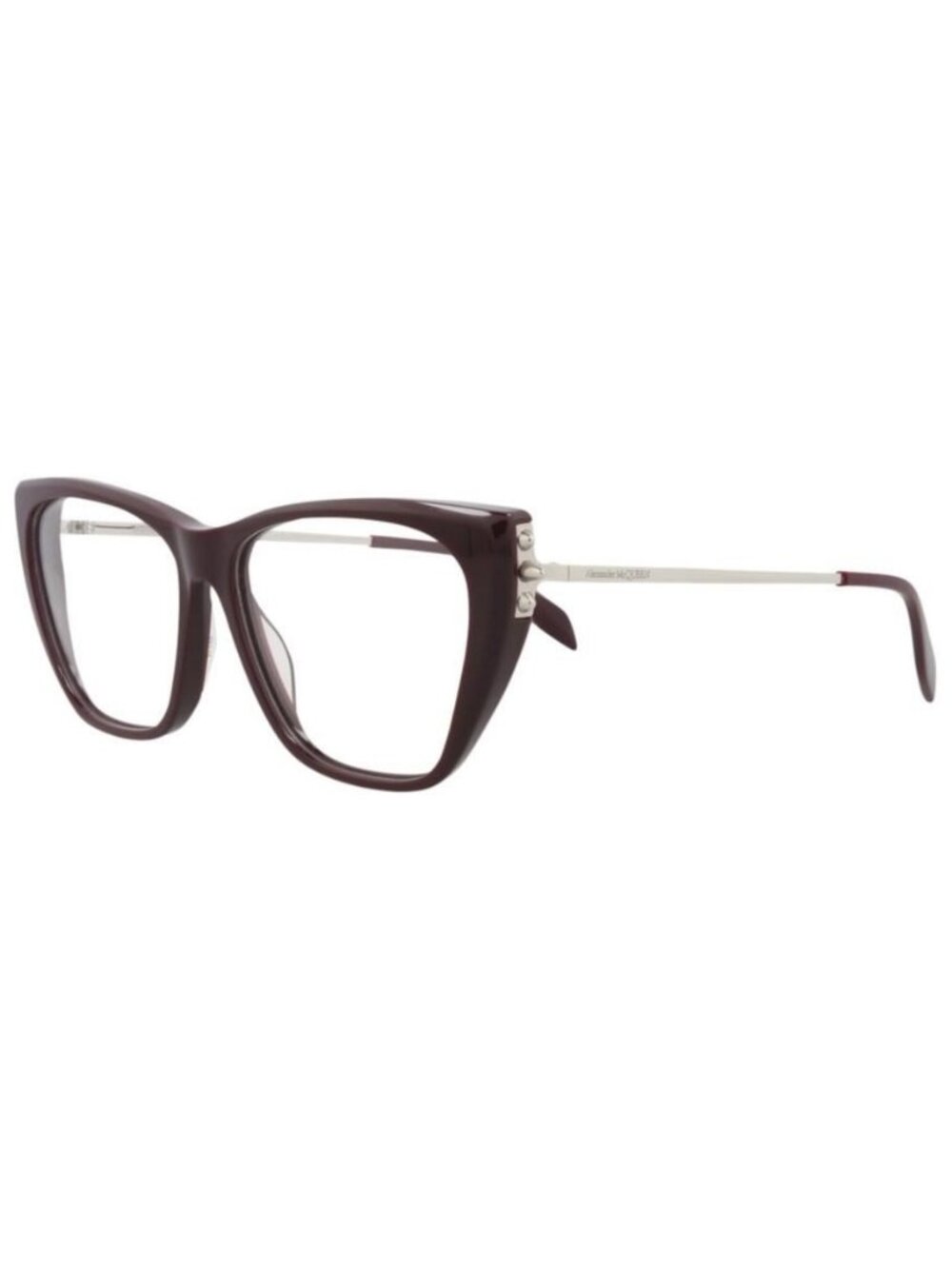New Alexander McQueen Womens Cat Eye Violet Silver Transparent Fashion Designer
